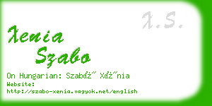 xenia szabo business card